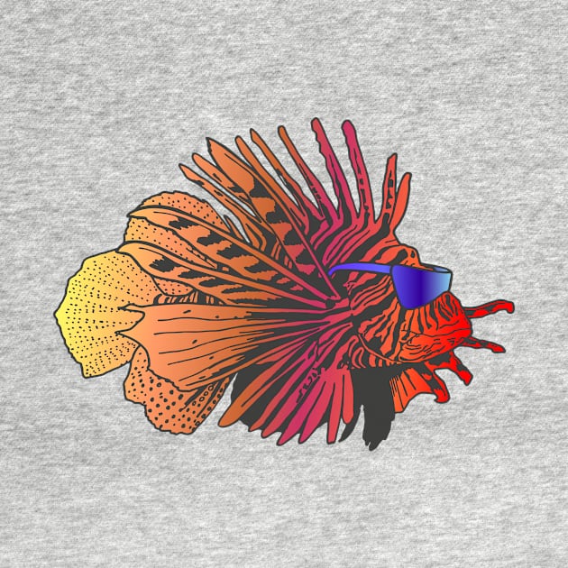 Orange and Pink Surfer Gradient Zebrafish by Bartlett Art Works